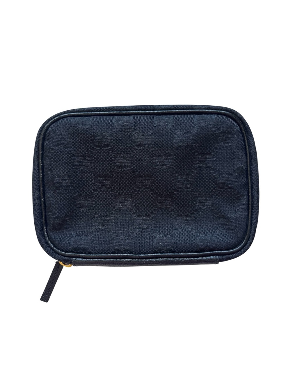 Vintage Gucci Black GG Monogram Jewelry Case Cosmetic Makeup Bag Pouch 191187